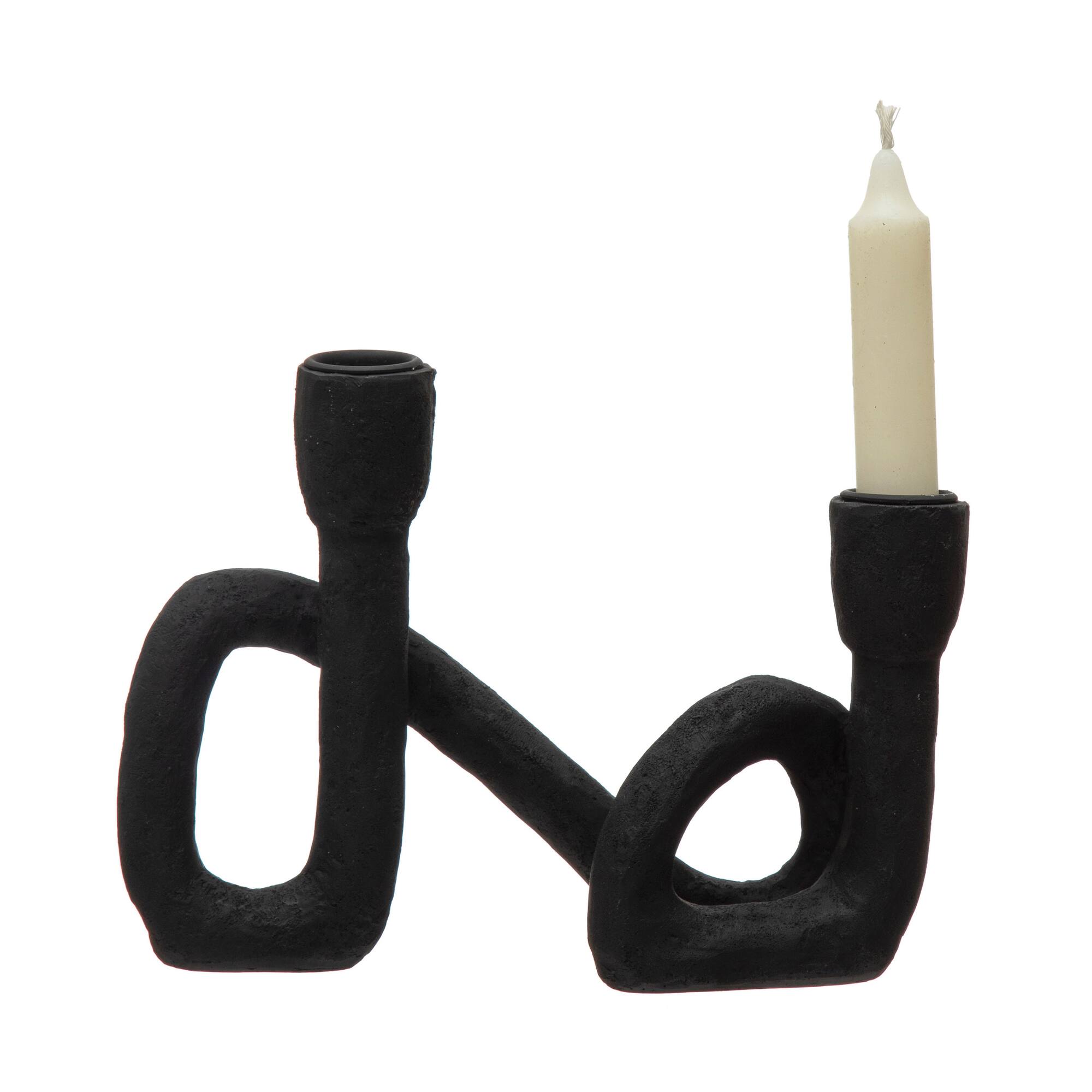 Hello Honey® 8.5" Black Resin Taper Holder